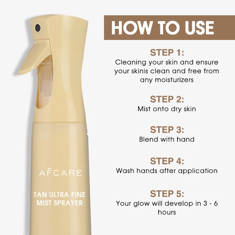 Tanning Nasel Spray Silicone-free Moisturizer & Skin Surface Darken and Centella & Aloe Vera Spray Tan Sticky Feet for Tanning