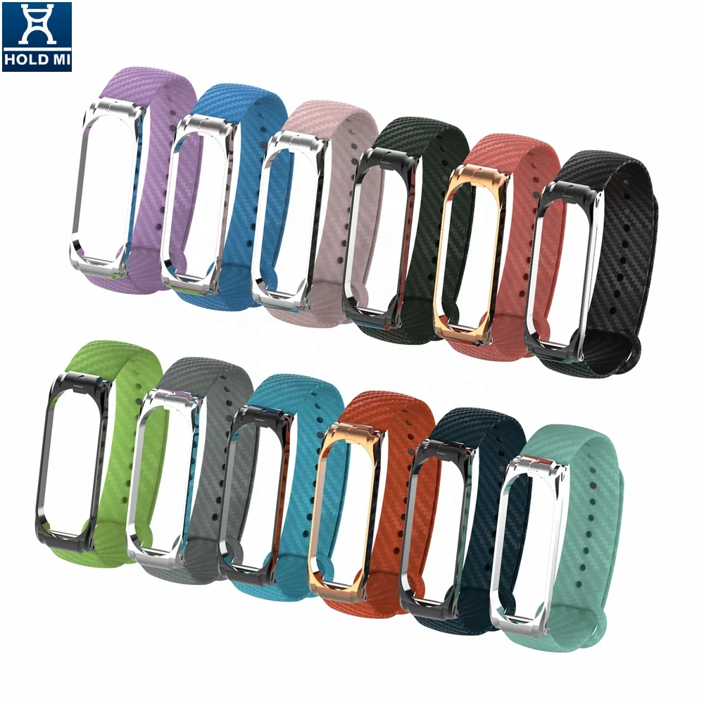 ODM holdmi brand 430210 series acid blue color lightweight miband4 silicone watch belt for xiaomi