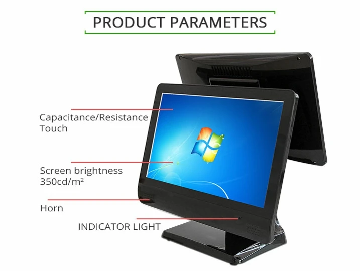 15.6 inch dual touch Screen high quality tablet stand pos monitor payment system with wifi