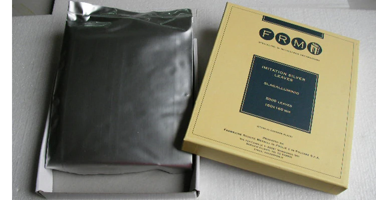 Factory price high quality funiture silver leaf gilding 16 x16 cm Italian imitation silver leaf