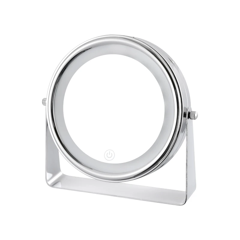 Chrome 17cm Diameter Round 1X 5X Magnification Vanity Mirror Led Light Makeup Mirror