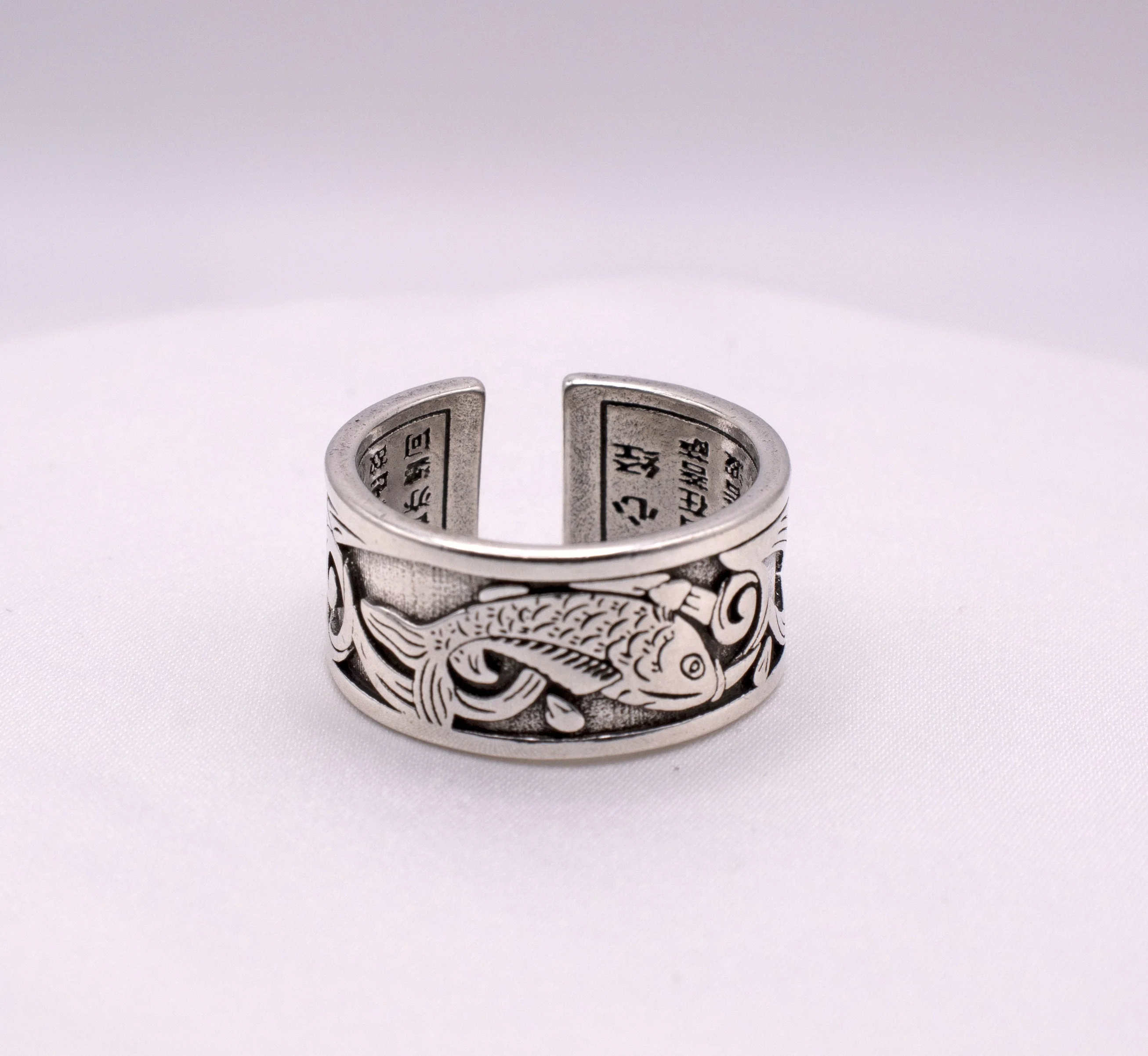 Koi Fish Open Band Style Japanese Adjustable Jewelry Open Band Rings for Her Anniversary Gift for Him Man