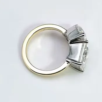 zultanite ring 2stone ring 925 silver plated with K gold personalized engagement ring pure silver pear shaped princess s925