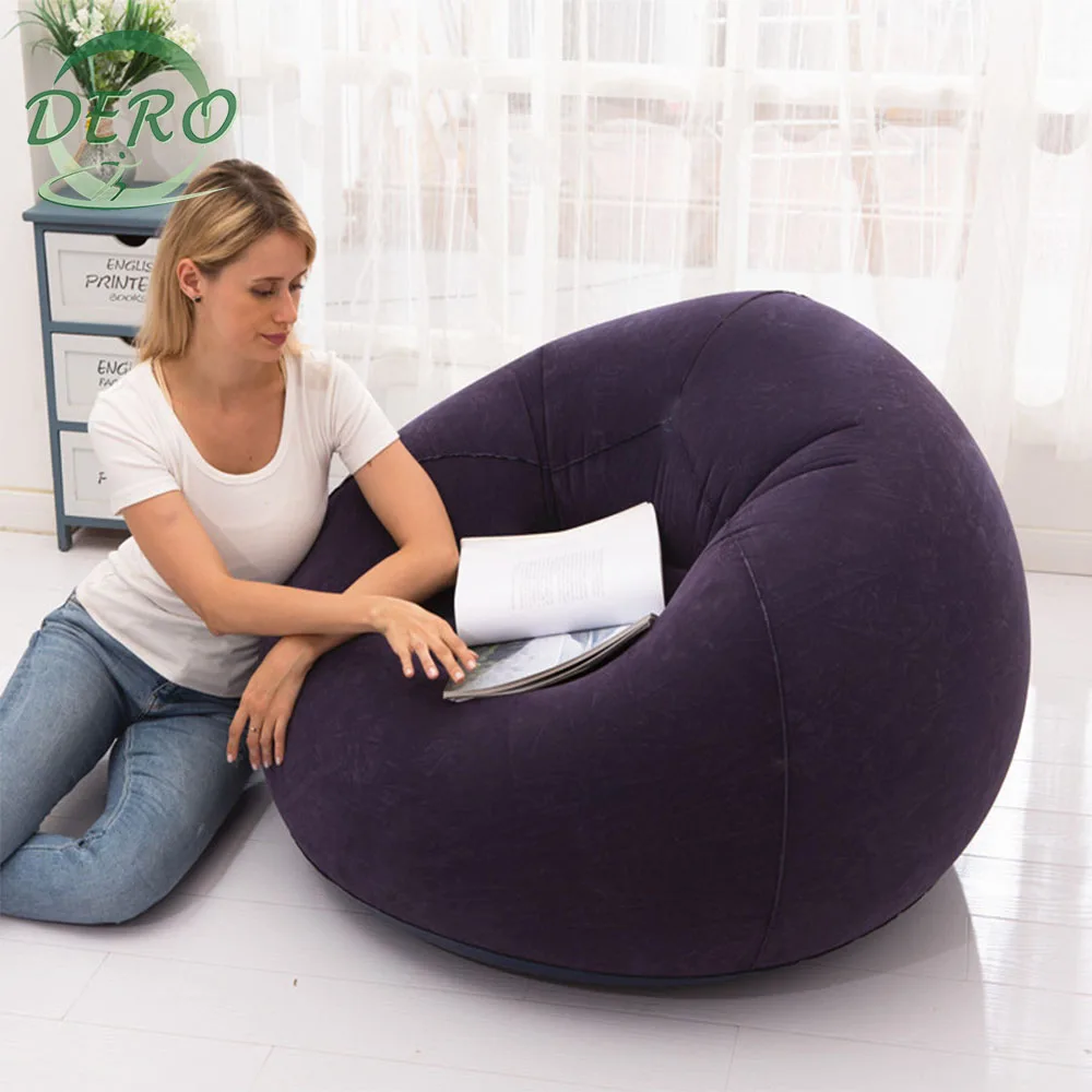 Camping Blow Up Couch Lounger Sofa Double Seat Inflatable Armchair Outdoor Fabric Inflatable Sofa Chair With Built-in Air Pump