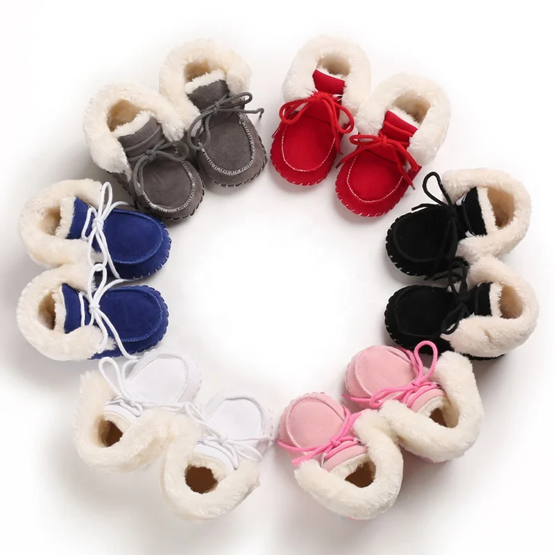 Warm Newborn Toddler Boots Winter First Walkers baby Girls Boys Shoes Soft Sole Fur Snow Booties for 0-18M