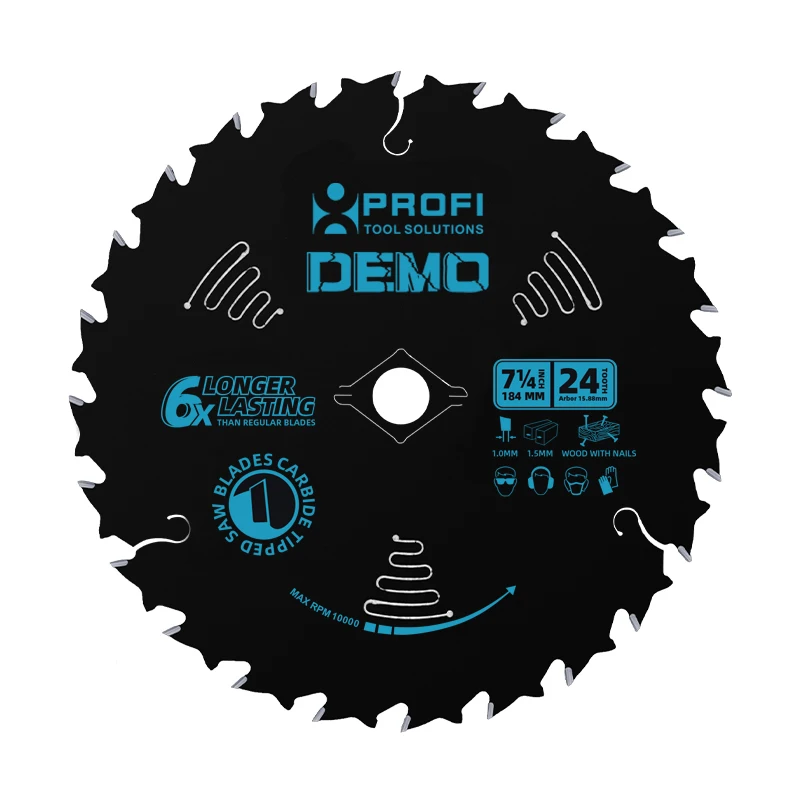 Moretop Usa качественное бесшумное прессование 7 1/4 Tct древесная Пила TCT Карбид каркаса для дерева с резкой гвоздями дисковая пила
