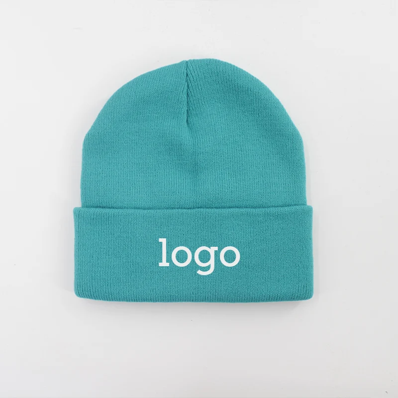 Hotsale High Quality Winter Plain Beanie Custom 100% Acrylic Beanie Hat Warm Knitted Beanie Custom Caps Embroidery Logo