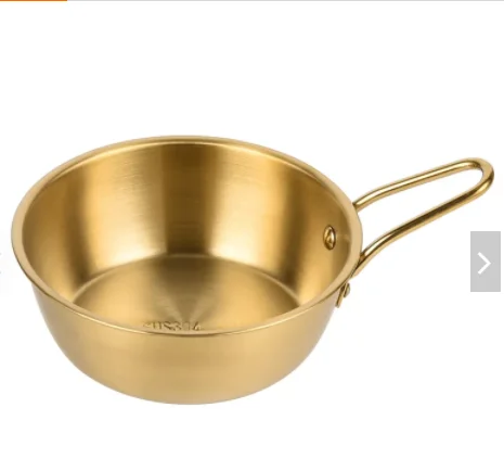 Korean Mixing Bowls Stainless Steel Rice Wine Bowl Outdoor Camping Multifunctional Ramen Bowl With Handle