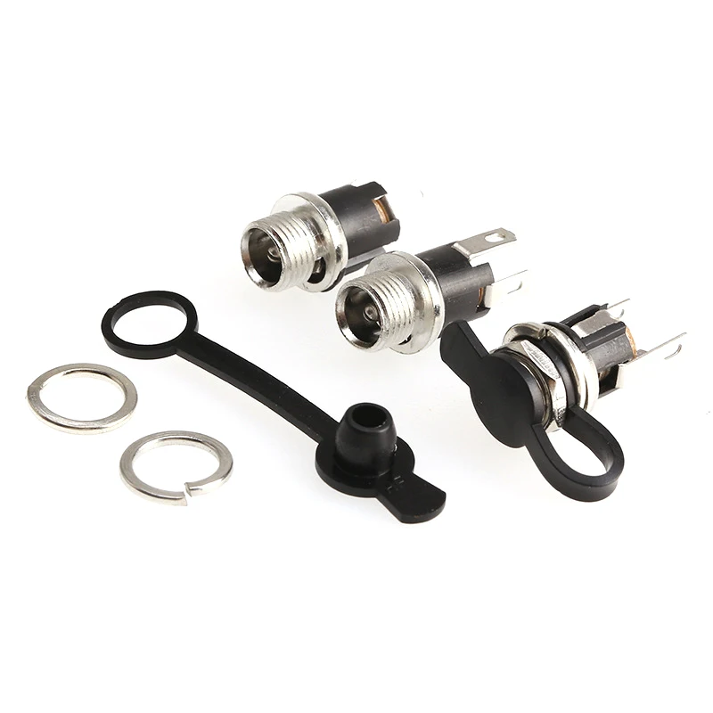 12V 3A DC021 DC025 Plastic Female Socket Panel Mount Jack 5.5*2.1mm 2.5mm DC Power Connectors Electrical Supplies