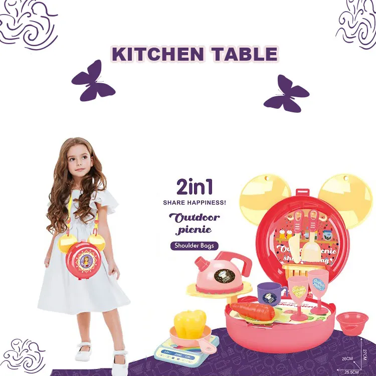 YR86349 Fashion Morandi  color miniature cooking role play game happy kitchen toys cooking kids kitchen sets toys