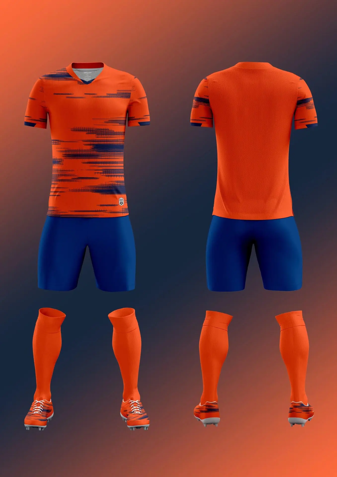 Outdoor Sports Orange Soccer Uniforms Clothes Football 2023 Professional Soccer Uniforms
