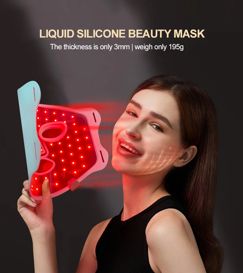 7 colors liquid silicone smart led red light therapy device for home use