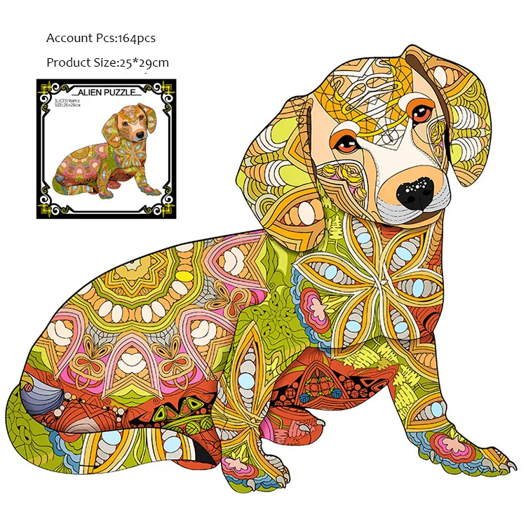 Wooden Animal Puzzle Dog Creative Jigsaw 3d Puzzles Wooden Game For Adults Christmas Gifts