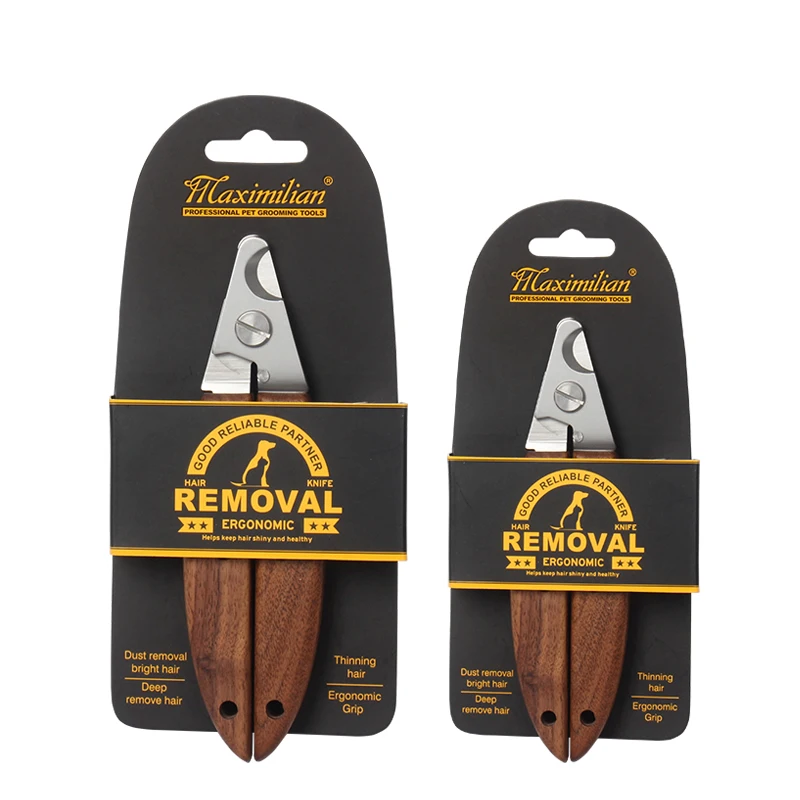 Factory Wholesale Wooden Stainless Steel Dog Nail Scissors Pet Nail Cutter Clippers