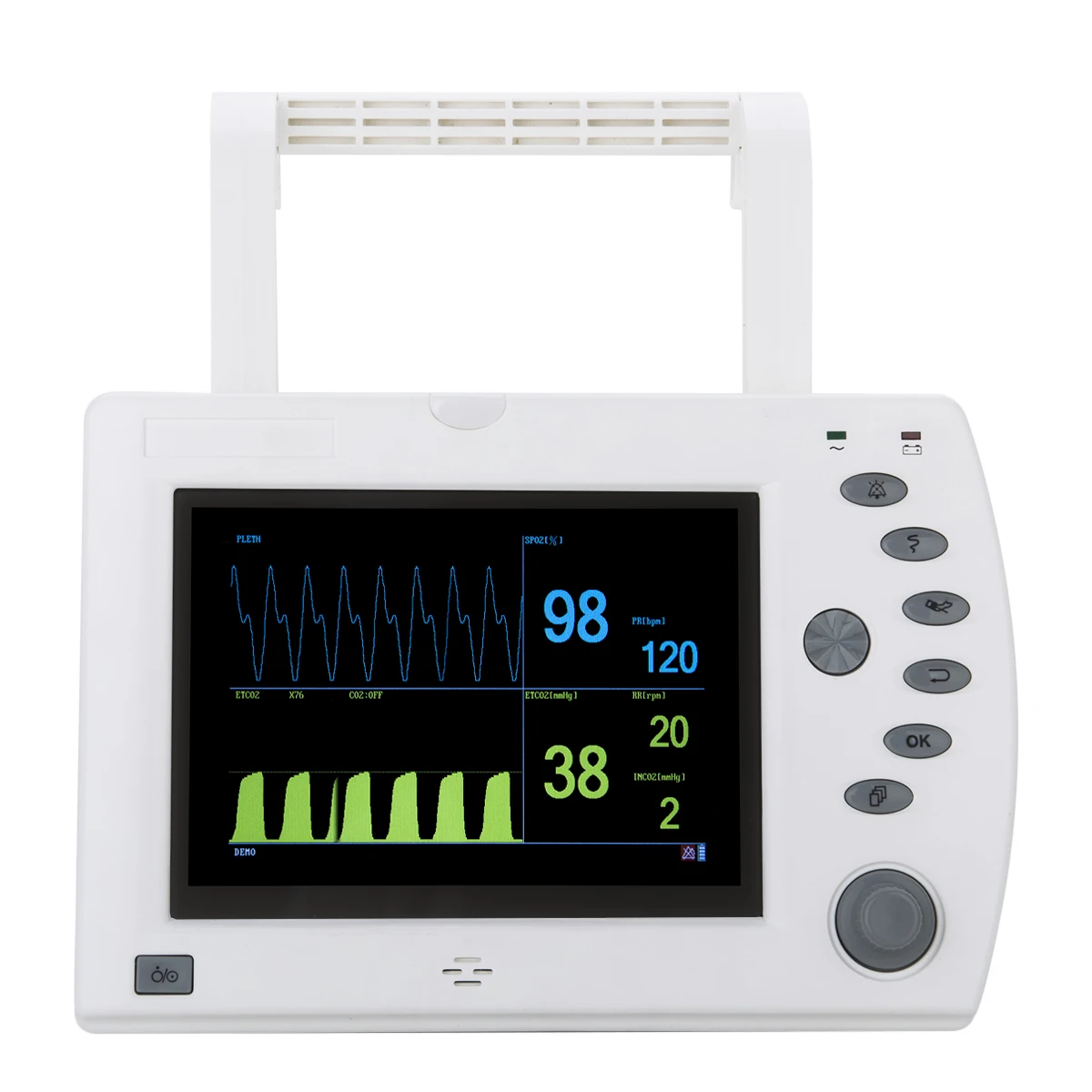 7 Inch Multi Parameters Monitor with  CO2 &SPO2 &ECG &TEMP