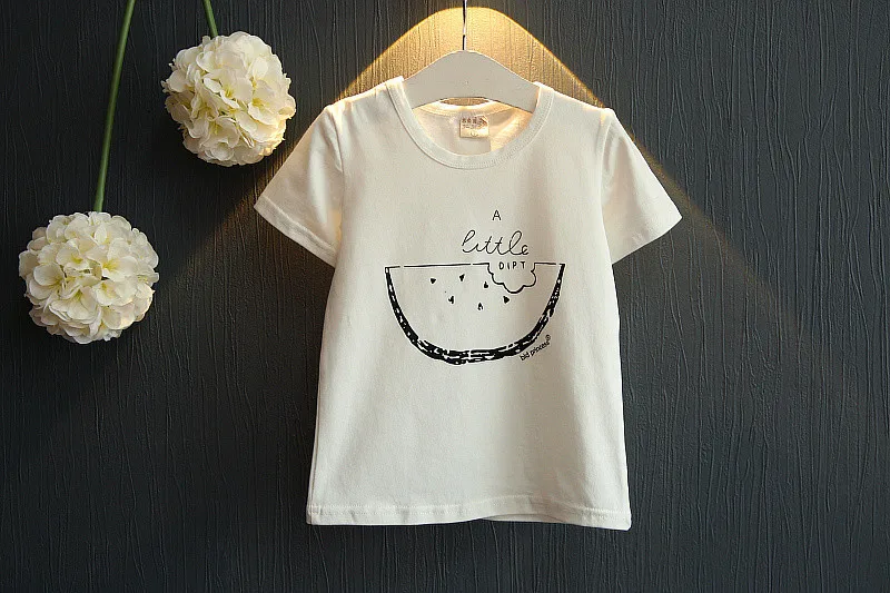 cheap wholesale china clothing kids Small and medium girls clothes set watermelon T-shirt floral strap short skirt 2 piece suit