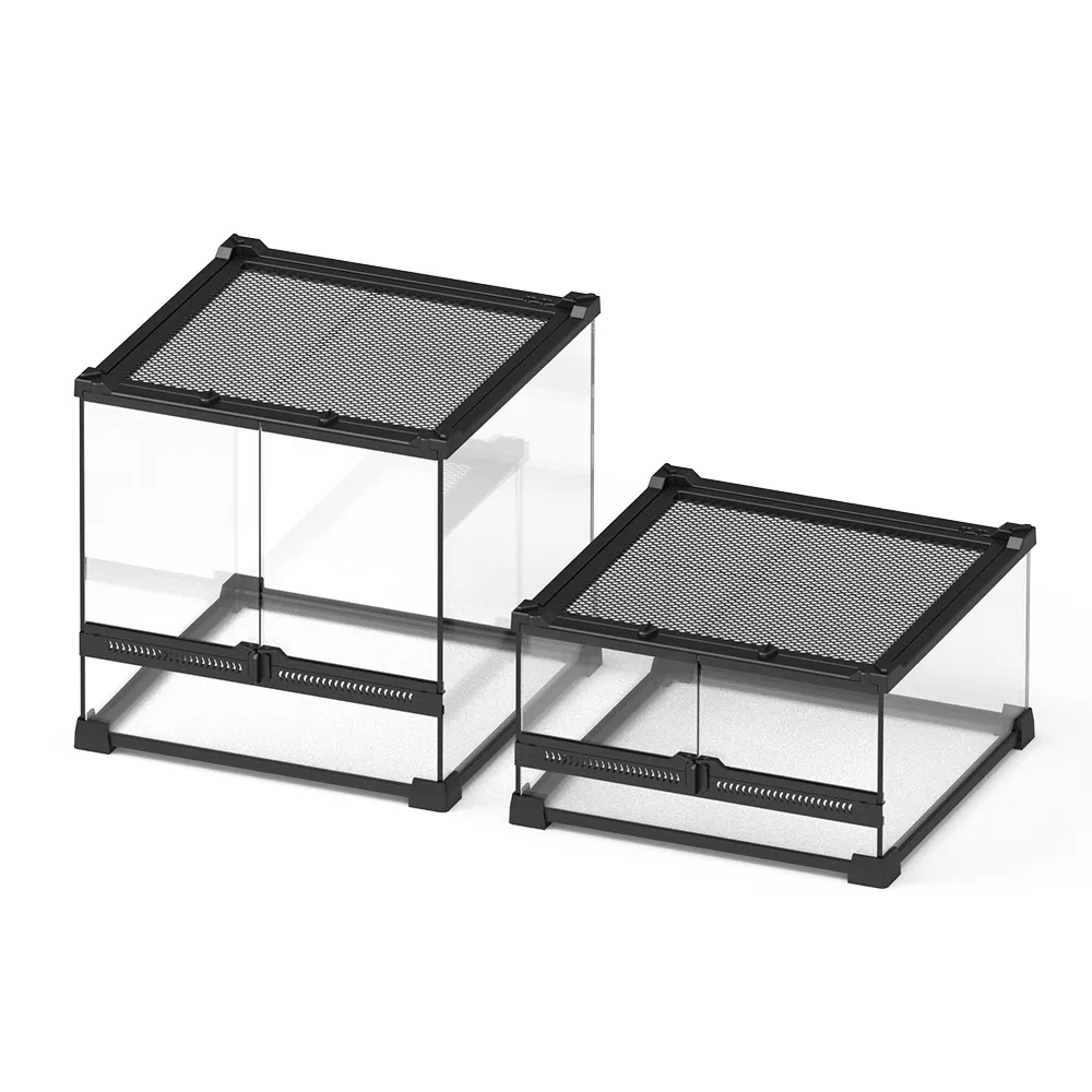 Popular New Glass Double Door Rainforest Tank Glass Terrarium for Reptiles Snakes Geckos