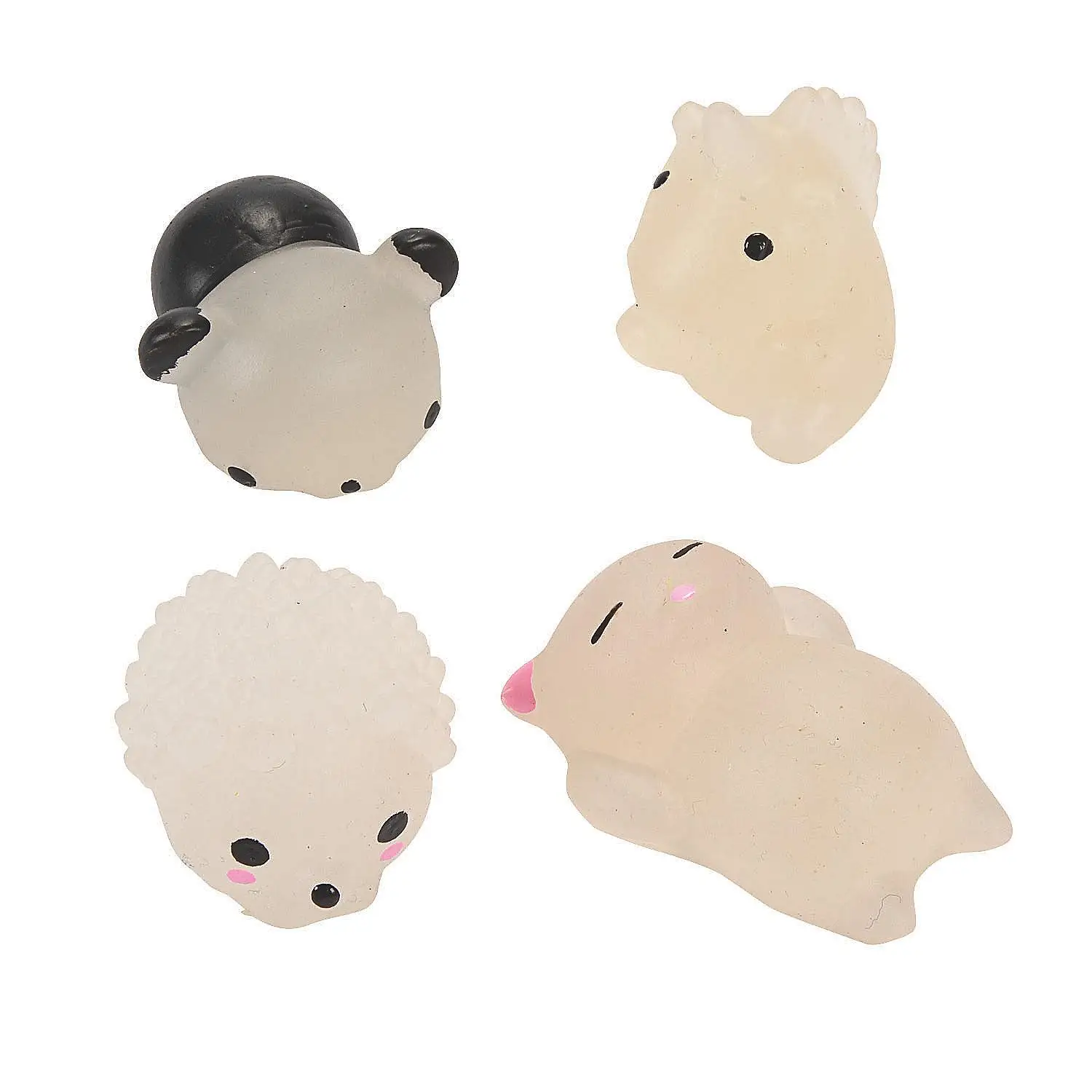 Factory novelty kids TPR chubby mini squishy mochi animal shape custom logo anti stress ball squeeze toys