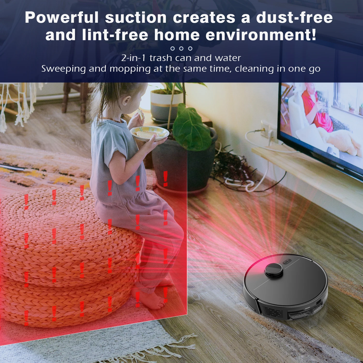 ONSON Hot Selling Self-Emptying SLAM LDS Robot Vacuum Cleaner Sweep Wet And Dry Mopping Self-Emptying Dustbin Vacuum Cleaner