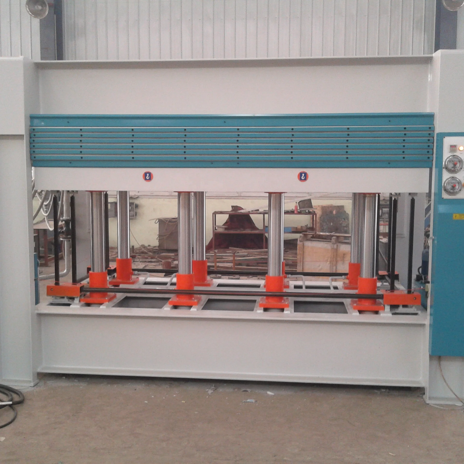 100ton  woodworking hot press machine with 6 cylinder 5 Layer hot press for plywood door