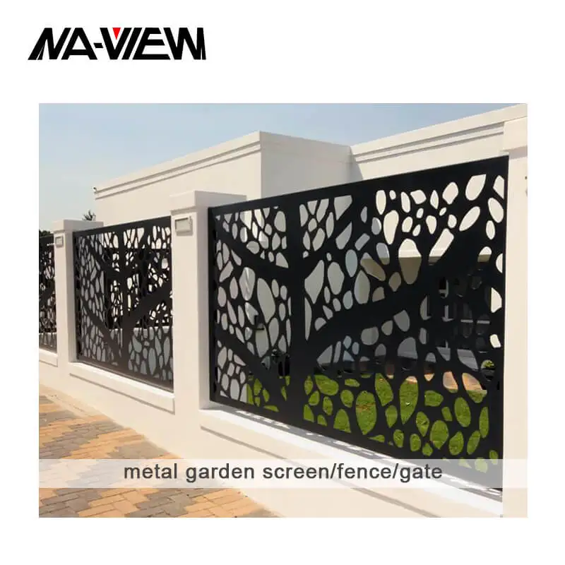 Modern Vintage Rustic Oriental Perforated Metal Fence Driveway Gates Rail Fencing Gate Welded Security Gate Vintage Parties