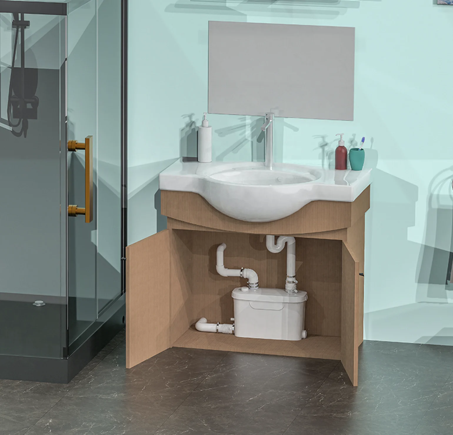 HOMAC 400-L3 shower basin bathtub kitchen waste water macerator pumps