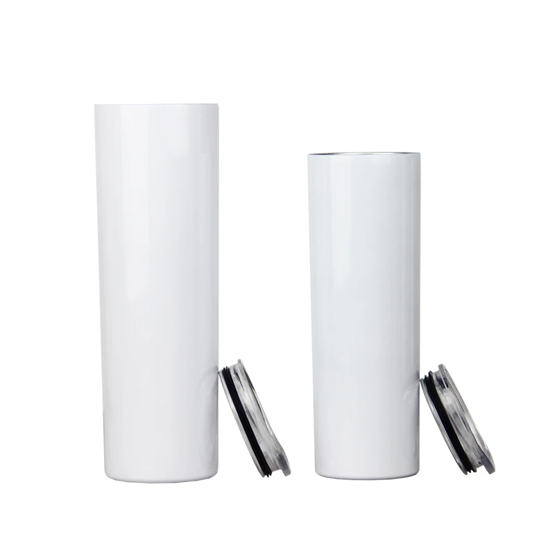 
Custom Logo Straight No Taper 20oz 30oz Sublimation BlankSkinny Double Wall 304 Stainless Steel Coffee Tumbler with Lids 