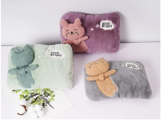 Lesheros Explosion-Proof Cute Cartoon Plush Hand Warmer Rechargeable Cartoon Electric Hot Water Bag