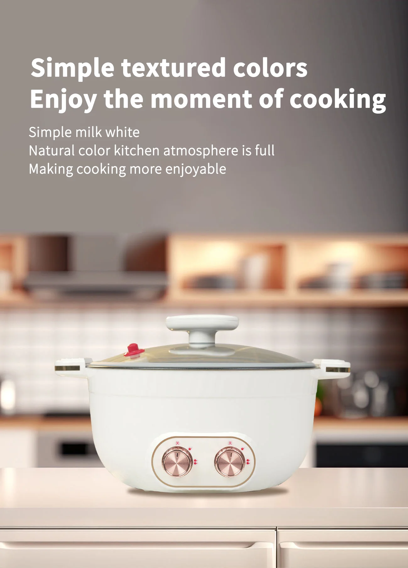 5L Double-Flavor Electric Shabu Shabu Pot Removable Non-Stick Multi Purpose Electric Hot Pot Chinese Tai Chi pattern