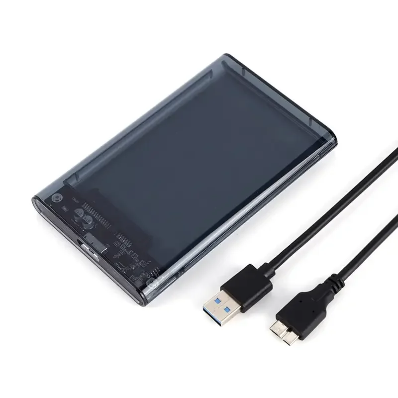 New Usb 3.0 Transparent hdd case hdd enclosure case usb 3.0 external case 2.5 hdd usb 3.0 cables