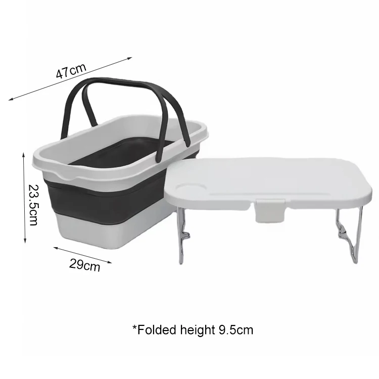 Functional Colorful Rectangle Foldable Camping Storage Portable Picnic Bucket Outdoor Travel Picnic Set