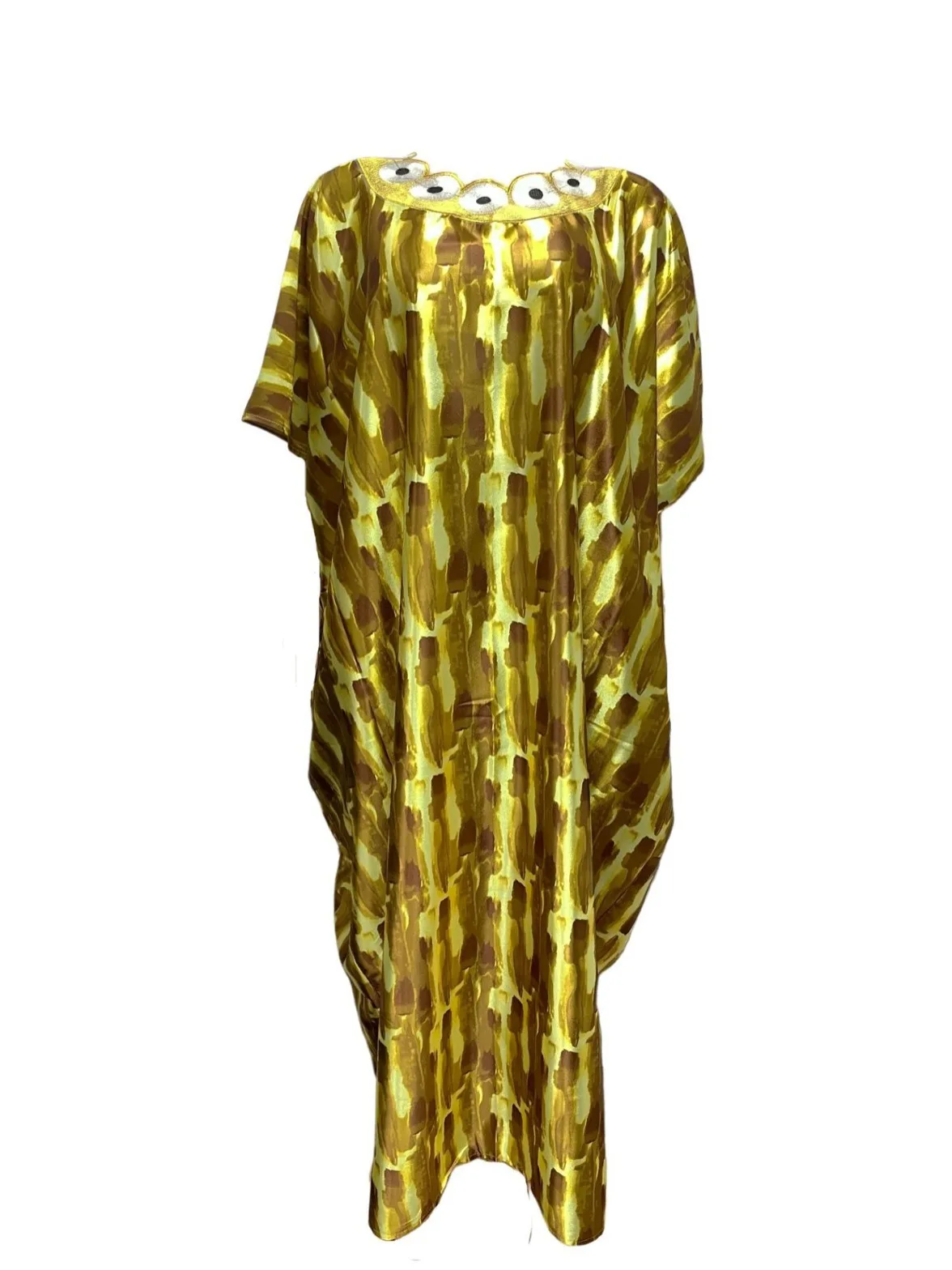 Новое поступление 2024 халат свободного кроя с вышитым принтом и повязкой на голову в африканском стиле коротким рукавом