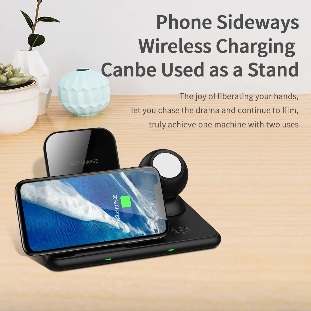 Лидер продаж Amazon, складной магнитный сотовый телефон на большие расстояния 10 Вт 15 Вт, 4 в 1, 3 в 1, быстрая Беспроводная зарядная станция Qi