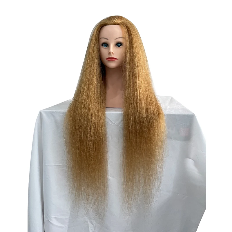 100% Human Hair Training Head With Shoulder Hair Styling Dyeing Coloring Realistic Mannequin Practice Head Dolls