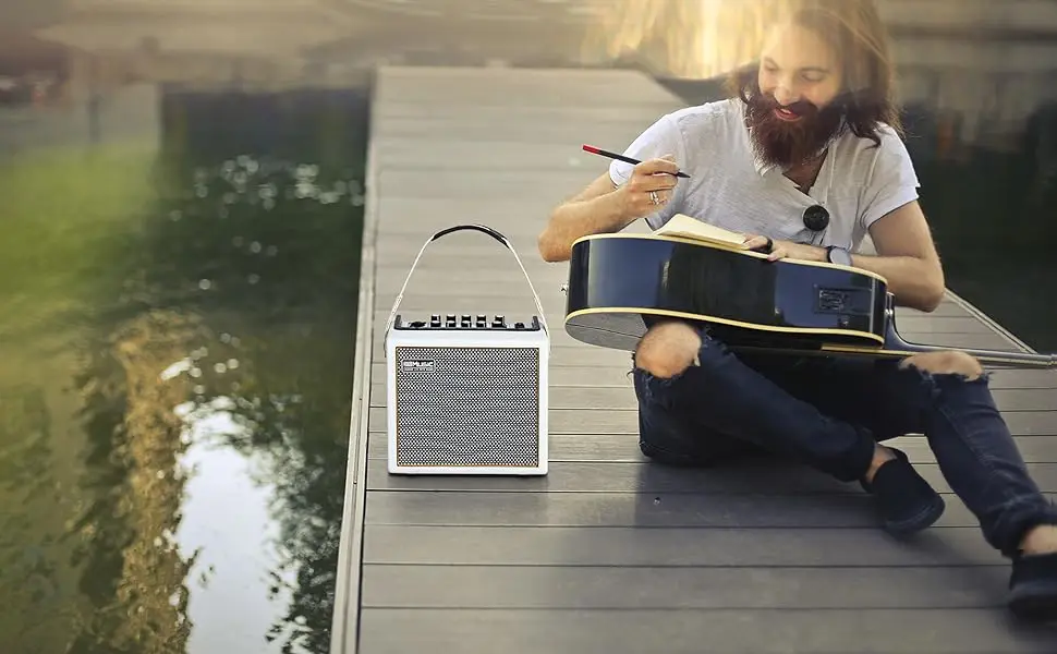 Coolmusic BPMINI Acoustic Electric Guitar Amplifier AMP Speaker Portable Bluetooth Rechargeable Ukulele Sax Violin Piano Busking