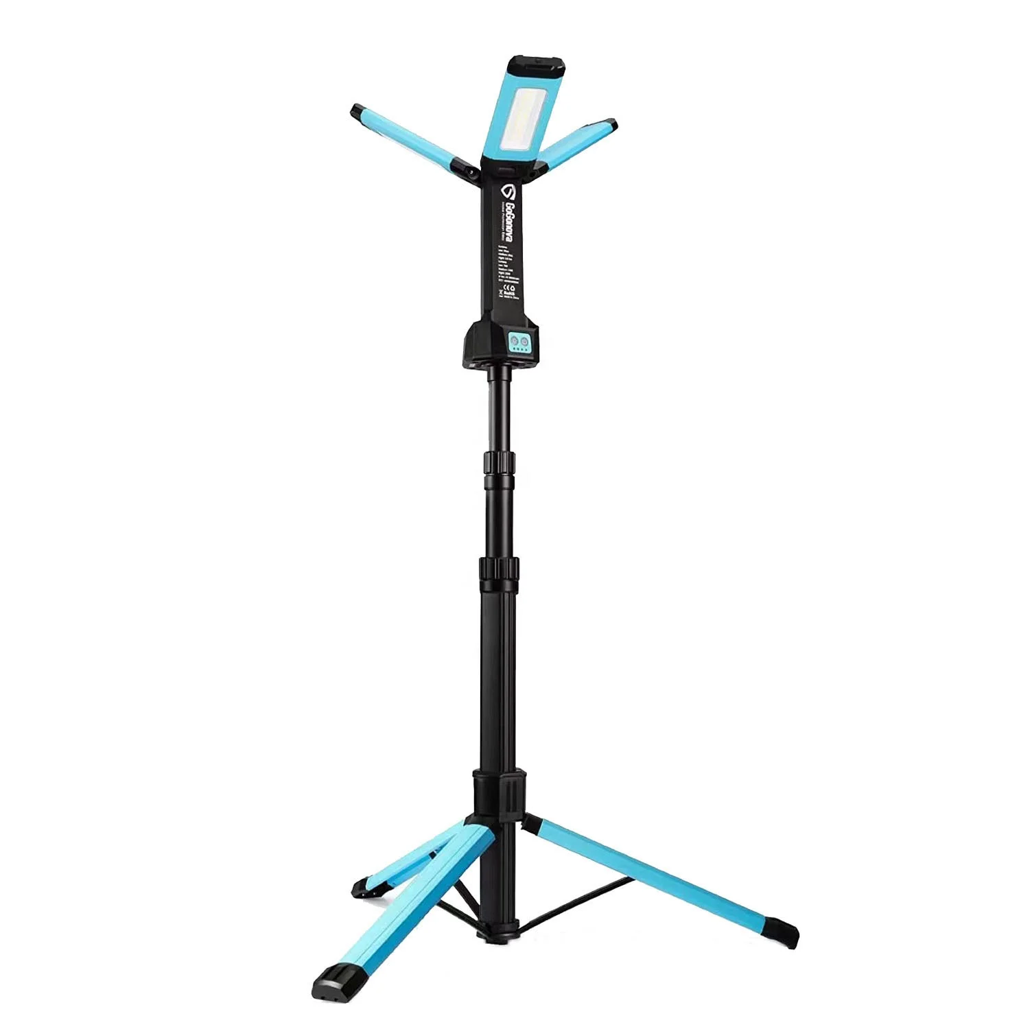 Dimmable 2000 Lumen LED Portable Tripod Magnetic Work Light Adjustable Color Temperature USB Recharge Light with Telescoping