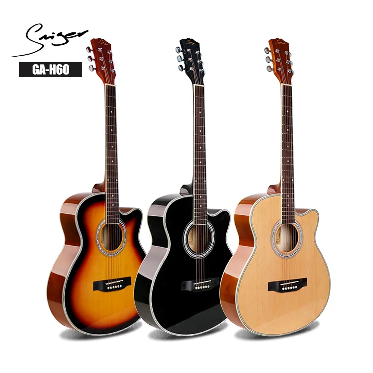 China OEM factory wholesale price Upgrade spruce top steel string Colorful student beginner acoustic guitar