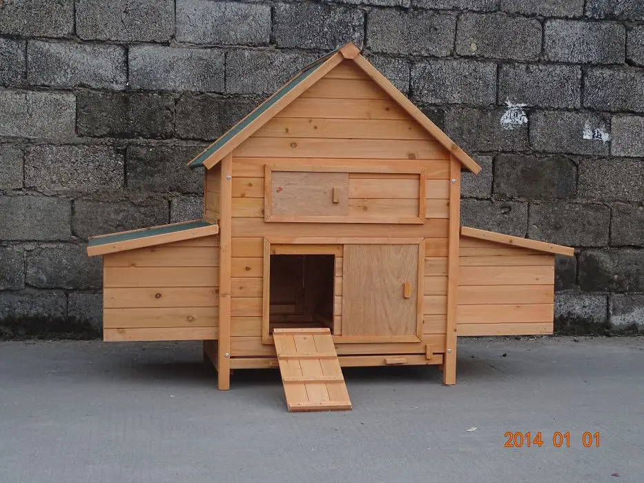 WoodVille Factory Direct Sales Large Waterproof Fir Wood Made Outdoor Rainproof And Windproof Chicken Coop