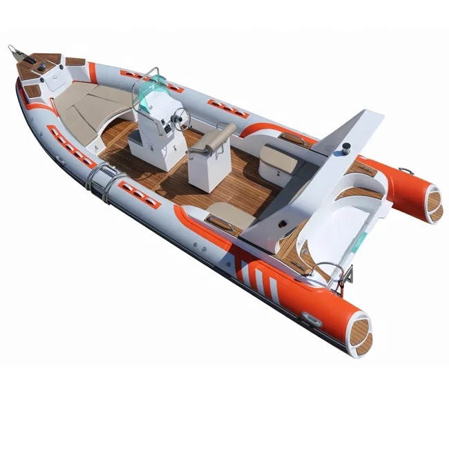 Haohai 24ft Luxury Rib Boat Yacht for Sale PVC & Fiberglass Hull 90hp Outboard Motor for Fishing and Sports