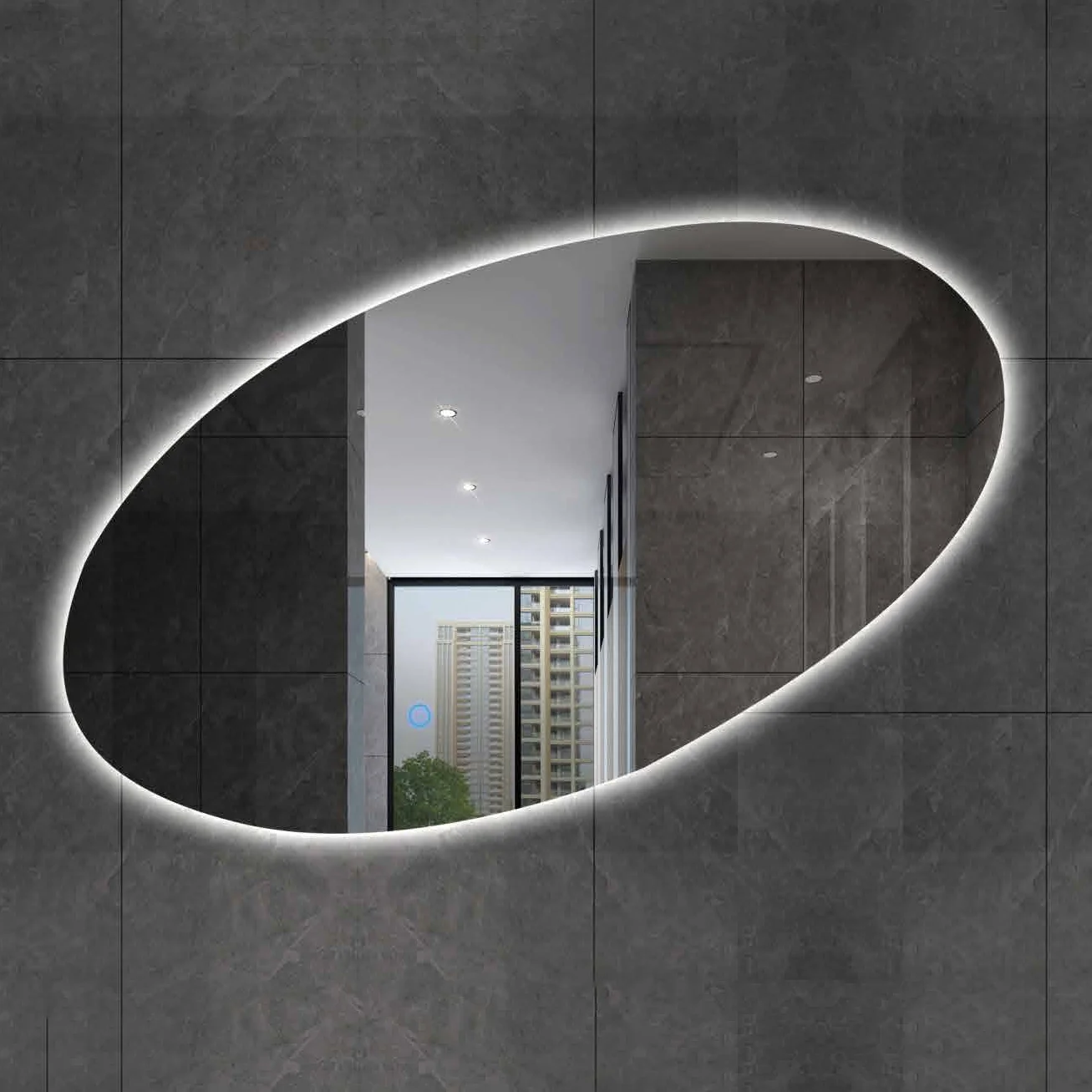 Custom Special Shaped Intelligent Bathroom Anti Fog Mirror Wall Mounted Bathroom Smart Bathroom Mirror