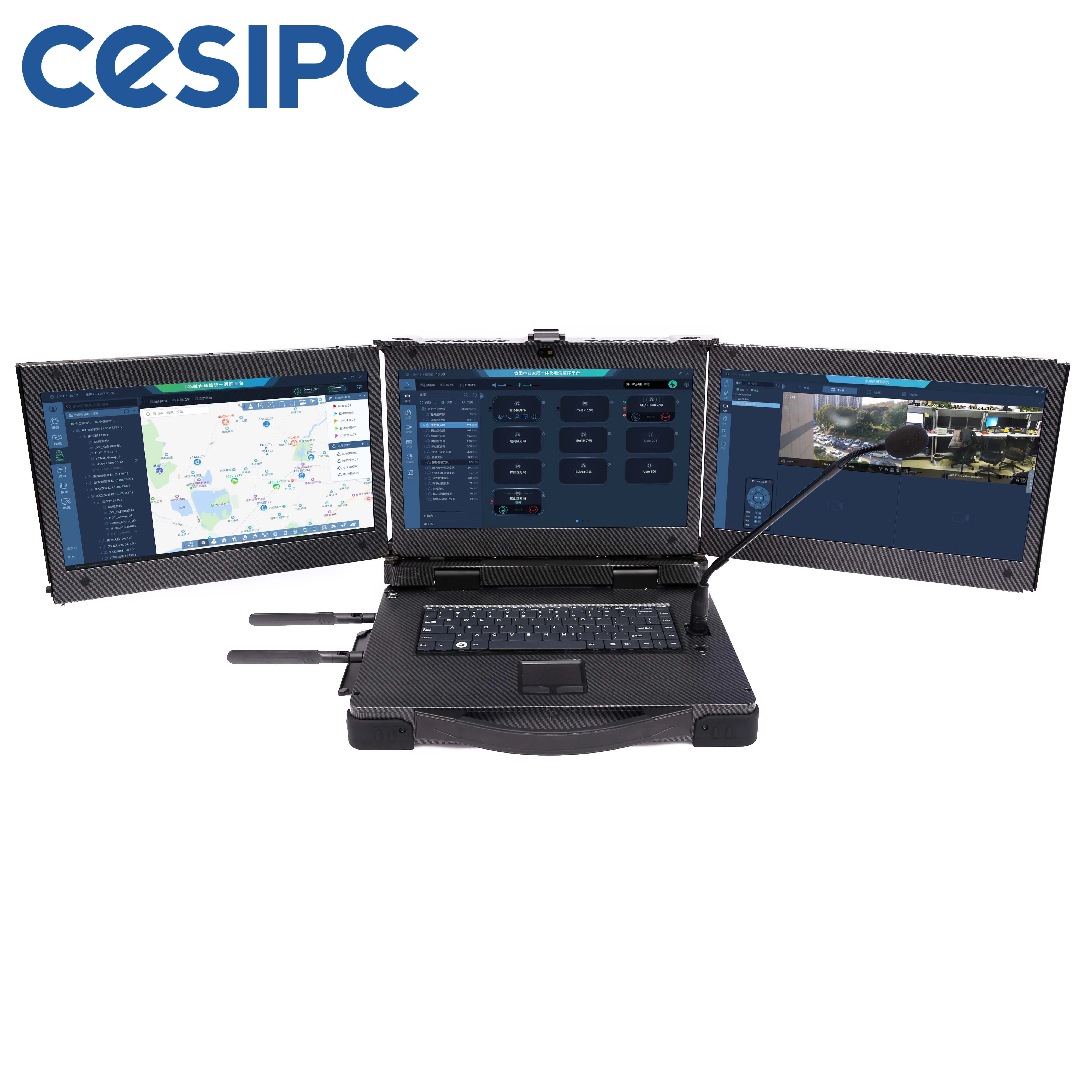 CESIPC Core I3/ I5/ I7 15.6 Inch Multifunction Portable 3 Screen Rugged Laptop Waterproof Industrial Notebook Computer