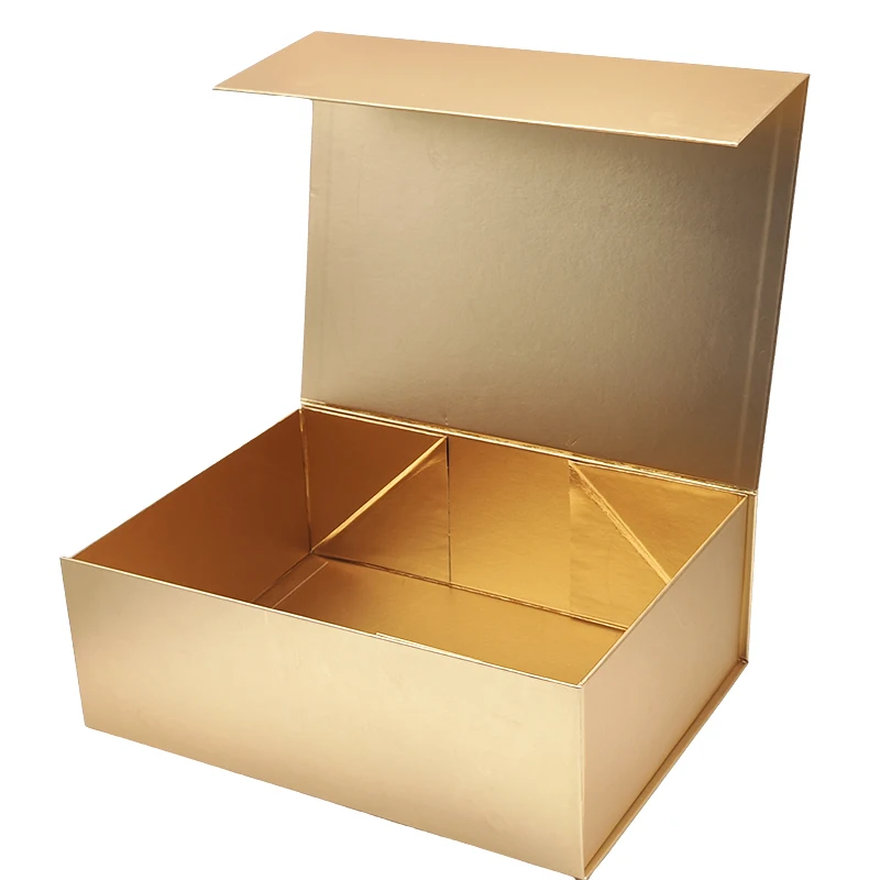Custom Magnet Folding Gold Foil Paper Flat Pack Packaging Box Luxury Magnetic Gift Box with Magnet Closure