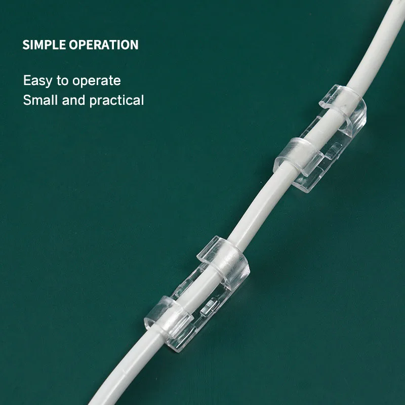 Pack of 20 Self-Adhesive Cable Clips Organizer Drop Wire Holder Cord Management Transparent