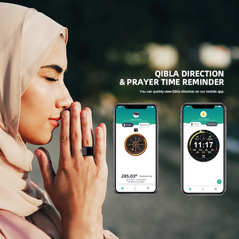 Equantu молитвенное кольцо счетчик Qibla Tasbeeh смарт-кольцо 9999 Беспроводная зарядка