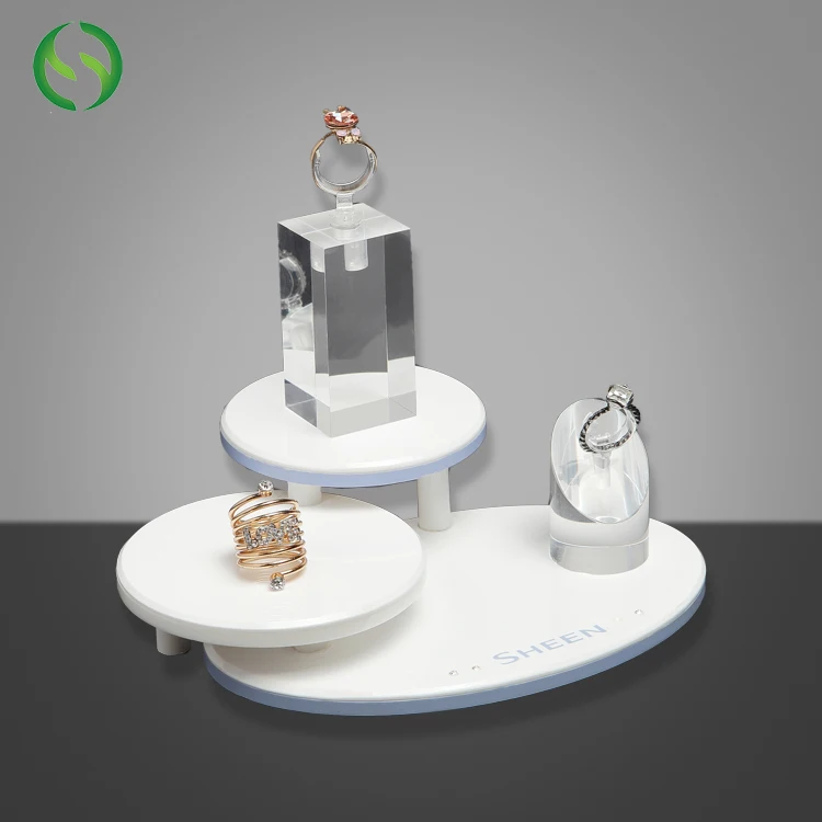 Plexiglass Solid Cone Shape Ring Holder Jewelry  Display Stand