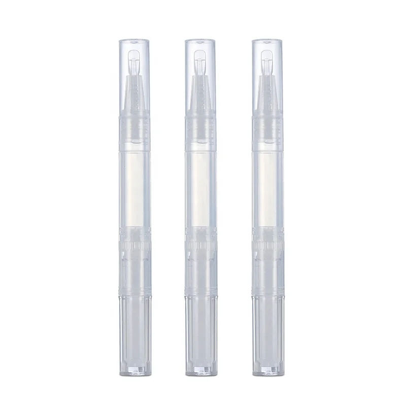 Twist Brush Pens 1.5ml 2ml 3ml 4ml Clear Round Tube Cuticle Oil Packaging Empty Cosmetic Pen With