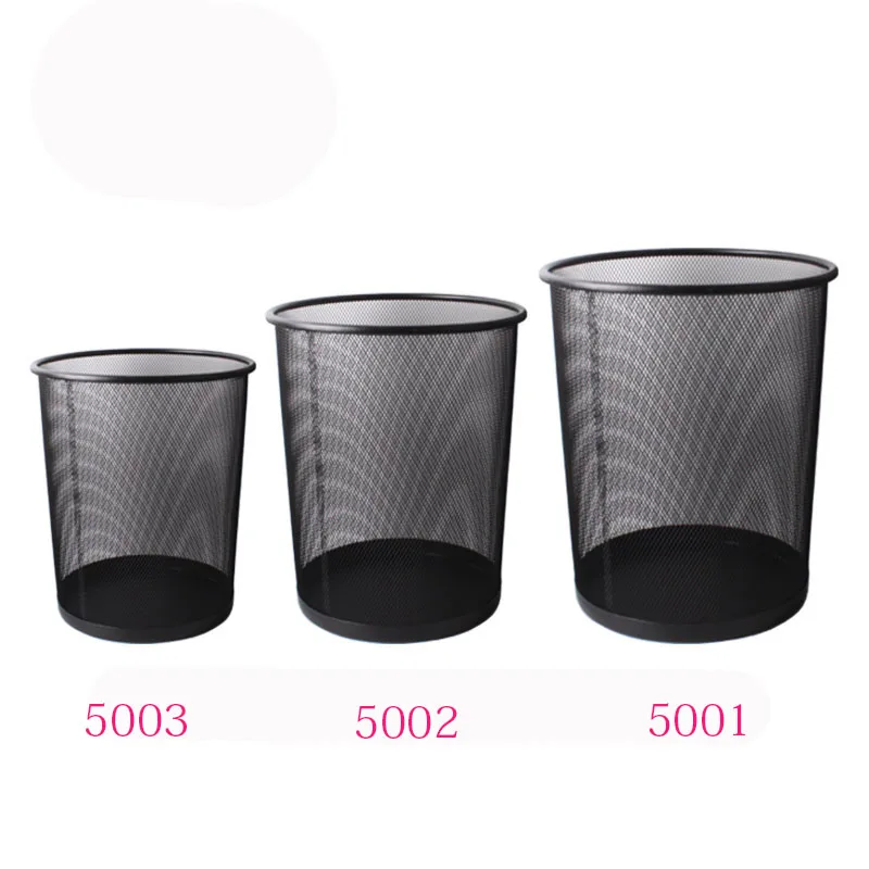 Barbed wire trash can for office Simple Black Silver Iron Paper Basket