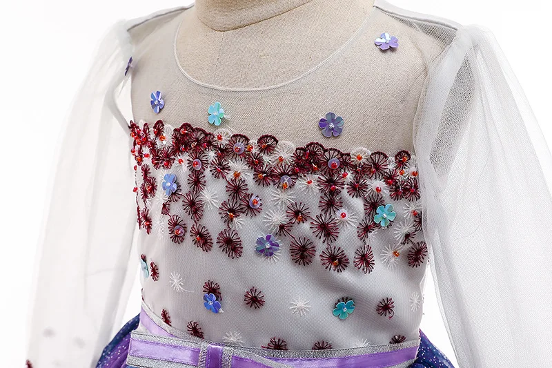 2022 Christmas New Long Sleeve Net Yarn Teen Girl Flower Wedding Dress