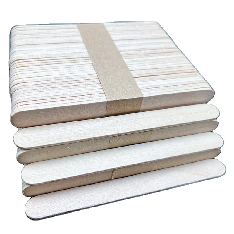 100% natural birch ice cream stick Diy wooden toy ice cream stick food grade