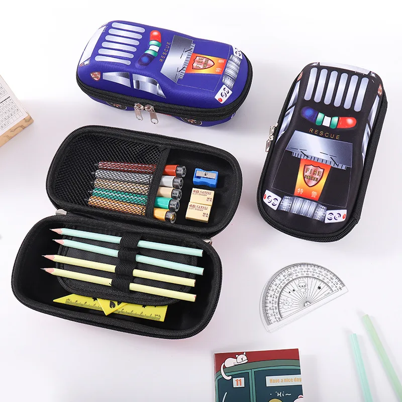 (Wholesale) Cheap Price EVA 3D Car Pencil Case Bag Car shape Storage Stationery Bag For Students